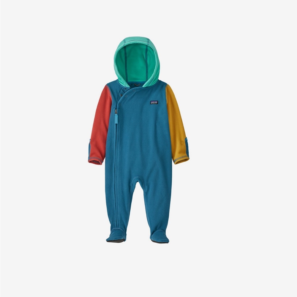 Patagonia Infant Micro D Fleece Bunting 6-12M Wavy Blue